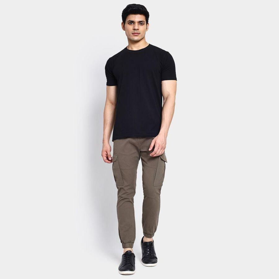 Men's Slim Fit Casual Trousers , Olive, large image number null
